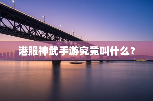 港服神武手游究竟叫什么？