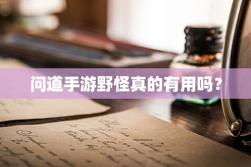 问道手游野怪真的有用吗？